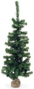 Mini Albero di Natale Artificiale H120 cm con Base Juta XMas Verde