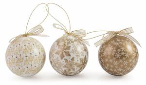 Set 14 Palle di Natale Ø8 cm in Polyfoam con Box Bianco e Oro