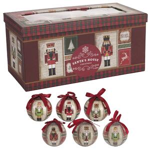 Set 14 Palle di Natale Ø7,5 cm in Polyfoam con Box Schiaccianoci