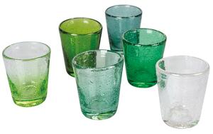 Set 6 Bicchieri Acqua Cancun Greenery in Vetro VdE Tivoli 1996 Verde