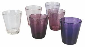 Set 6 Bicchieri Acqua Cancun Provence in Vetro VdE Tivoli 1996 Viola