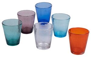 Set 6 Bicchieri Acqua Infinito Cancun in Vetro VdE Tivoli 1996 6 Colori Differenti