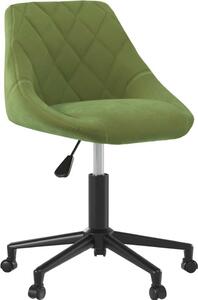 Sedia da Ufficio Girevole Verde Chiaro in Velluto