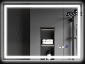 HOMCOM Specchio Bagno Antiappannante con Luce LED Regolabile, Speaker Bluetooth, Pulsanti Touch, 50x70 cm | Aosom Italy