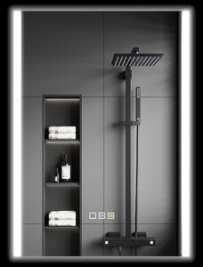 HOMCOM Specchio da Bagno con Luce LED a 3 Colori e Funzione Memory, in Vetro Temperato, 70x50x3 cm, Argento | Aosom Italy