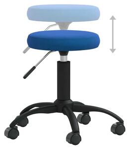 Sedia Girevole da Ufficio Blu in Velluto