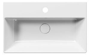 Sapho GSI Kube X - Lavabo 600x370 mm, con sfioratore, foro per rubinetto, ExtraGlaze, bianco 9454111