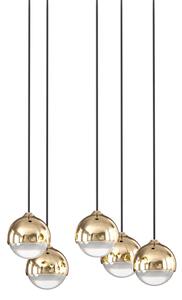 Open Design OR85518 - Lampadario LED a cavo BOLICINA 5xLED/5W/230V oro/nero
