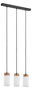 Lampadario sospeso su cavo MARKUS 3xE27/15W/230V nero/rovere