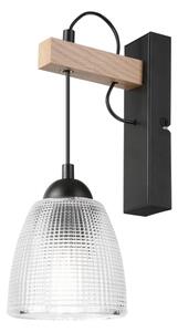 Lampada da parete LEANDRA 1xE27/15W/230V rovere/nero