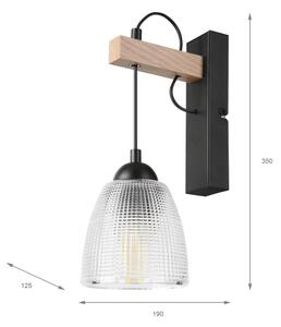 Lampada da parete LEANDRA 1xE27/15W/230V rovere/nero