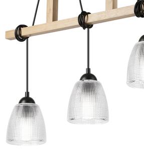 Lampadario a sospensione con cavo LEANDRA 3xE27/15W/230V rovere/nero