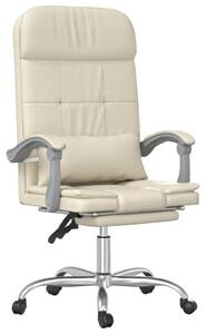 VidaXL Sedia da ufficio con funzione massaggio in Pelle finta crema