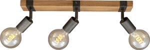 Faretto orientabile e inclinabile 3x E27 metallo-legno canna Briloner