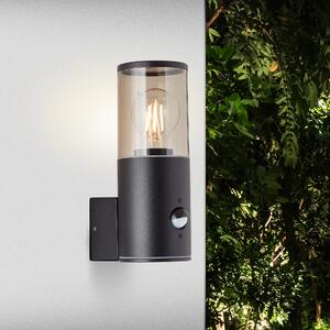BRILLANTE applique da esterno Sergioro | luce decorativa da esterno | antracite | con rilevatore di movimento | 1x E27 max. 20 W | IP44