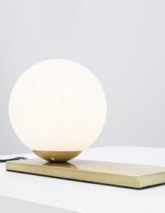 Lampada da tavolo Juliet 9012922 in combinazione di vetro opalino ed elegante ottone