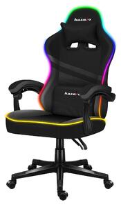 Huzaro Force 4.4 | Illuminazione LED RGB Sedia da gioco Sedia da ufficio Sedia ergonomica in tessuto | Poggiatesta Cuscino lombare Funzione dondolo | Nero