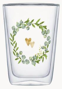 Bicchiere latte macchiato in vetro borosilicato Two Hearts