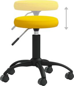 Sedia da Ufficio Girevole Giallo Senape in Velluto