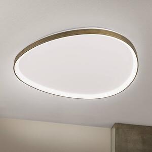 ORION Plafoniera Charlie LED, Ø 80 cm, bianco opalino, colore ottone antico