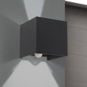 ORION Applique da esterno a LED Cube-S, antracite, metallo, sensore