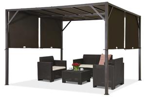Pergola per terrazzo in metallo Santorini 3 x 3 m marrone Garden Point