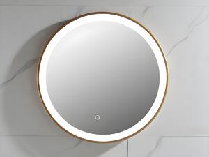 Specchio per bagno luminoso tondo a LED Dorato - L60 x H60 cm - NUMEA