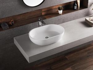 Lavabo bagno ovale 58 cm in Solid Surface Bianco - SENGLI