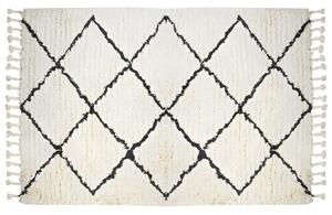 Tappeto 160 x 230 cm 100% Lana Beige e Nero Stile berbero - MARCUS