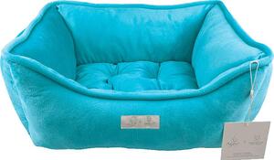 Agave Pet Lettino Reversibile in Micro-Peluche Verde Petrolio 55x45cm