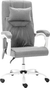 The Living Store Sedia da ufficio massaggiante in tessuto grigio