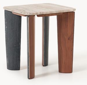 Tavolino in marmo e legno di acacia Muno