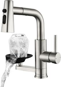 Solidchoice - Rubinetto da cucina estraibile con due bocchette