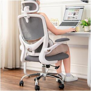 Omgoods - Sedia da ufficio ergonomica con schienale in rete e supporto lombare