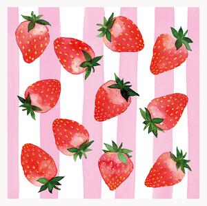 Set di 40 tovaglioli di carta Strawberry & Stripes