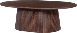 Tavolino ovale "Miguel" 120 cm marrone scuro | struttura in legno massiccio e piano in mango | H-H 37 x L-L 120 x P-P 70 cm