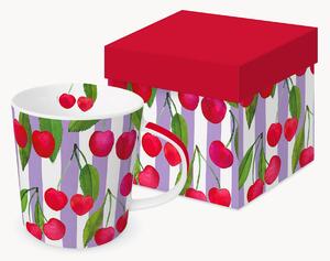 Tazza in New Bone China Cherry & Stripes
