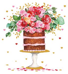 Set di 40 tovaglioli Cake & Flowers