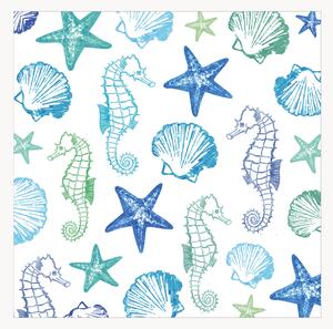 Set di 40 tovaglioli di carta Aquarell Seaside