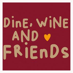 Set di 40 tovaglioli di carta Wine, Dine, Friends
