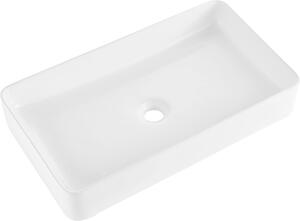 Lavabo moderno in Vetroceramica - Lavabo da appoggio per il bagno - Bianco - 609x351x112 mm - Design di alta qualità - Ideale per il bagno