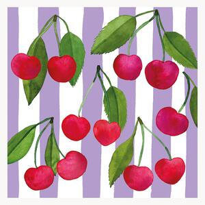 Set di 40 tovaglioli di carta Cherry & Stripes
