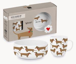Set di 2 ciotole per cani in New Bone China Long Story