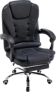 Sedia da ufficio BOSS, sedia girevole ergonomica, seduta avvolgente, poggiapiedi estraibile, schienale regolabile, struttura in acciaio, base cromata, per ufficio e home office
