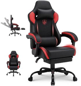 GTPLAYER Sedia da gaming, sedia da ufficio con poggiapiedi, sedia gamer ergonomica con braccioli integrati, sedia da scrivania regolabile in altezza