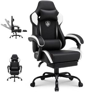 GTPLAYER Sedia da gaming, sedia da ufficio con poggiapiedi, sedia gamer ergonomica con braccioli integrati, sedia da scrivania regolabile in altezza