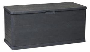 Contenitore per cuscini da 280 litri – Contenitore resistente alle intemperie per cuscini da giardino e accessori da giardino – Robusto contenitore in plastica – Grigio