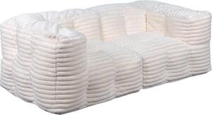 Divano modulare in pelliccia a coste BANANAIR 90x180 cm bianco