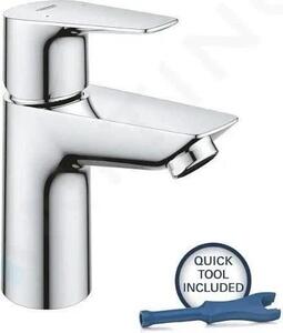 Miscelatore monocomando lavabo GROHE Start Edge, misura S, cromato, tappo a scatto incluso, risparmio idrico