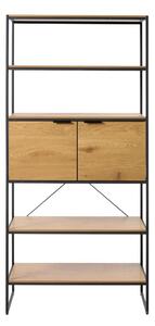 Libreria di colore naturale con effetto rovere 90x190x40 cm Cesura – Unique Furniture